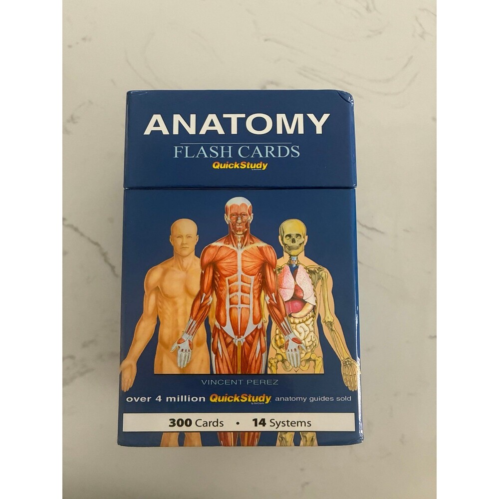 QuickStudy Anatomy Flash Cards 300 Cards 14 Body Systems Vincent Perez Study Set
